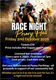 Priory Hall Race Night (Click for further details)